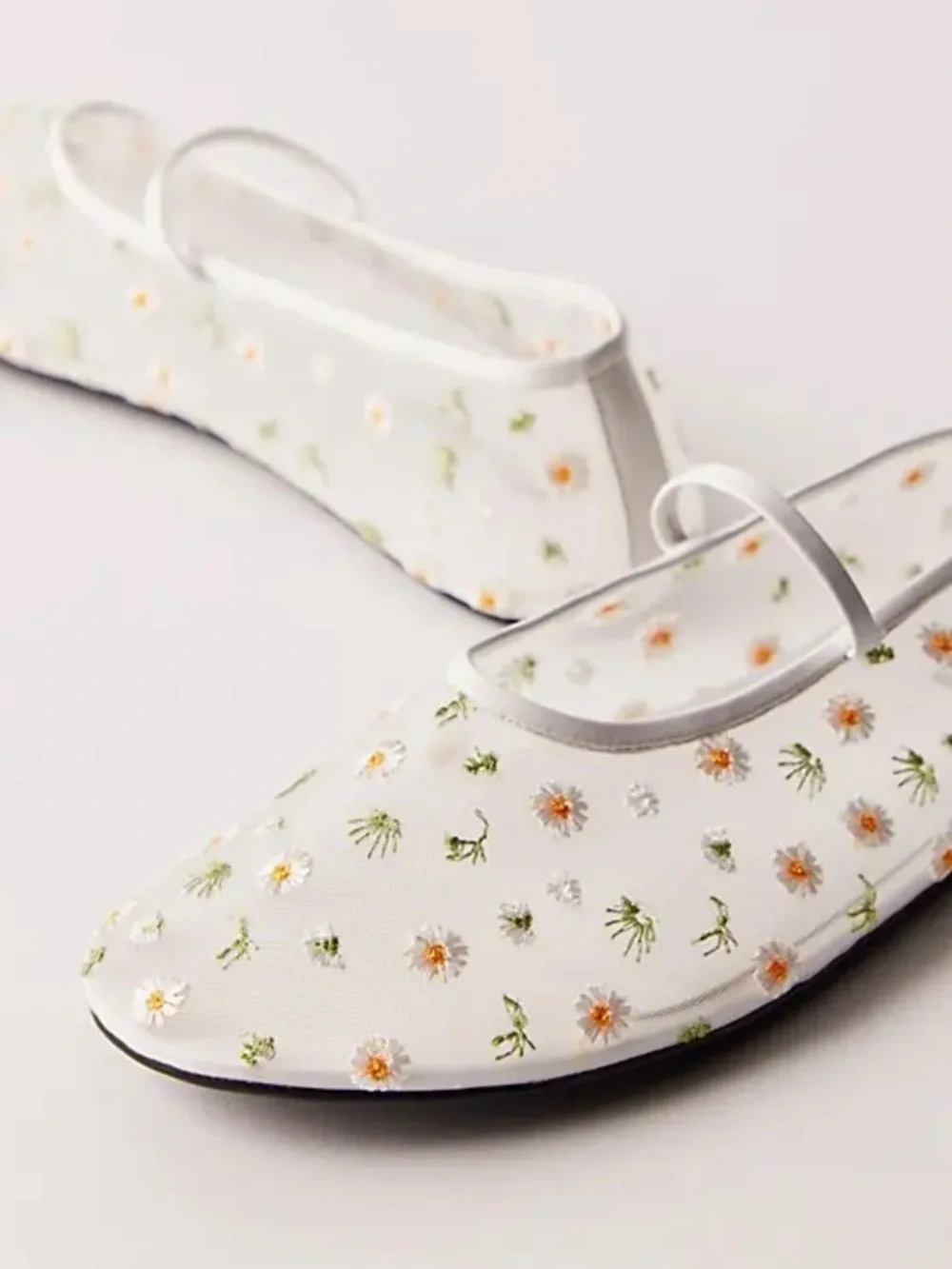 New Jeffrey Campbell x Anthropologie Pickin' Daisies 7 Embroidered Mesh Ballet